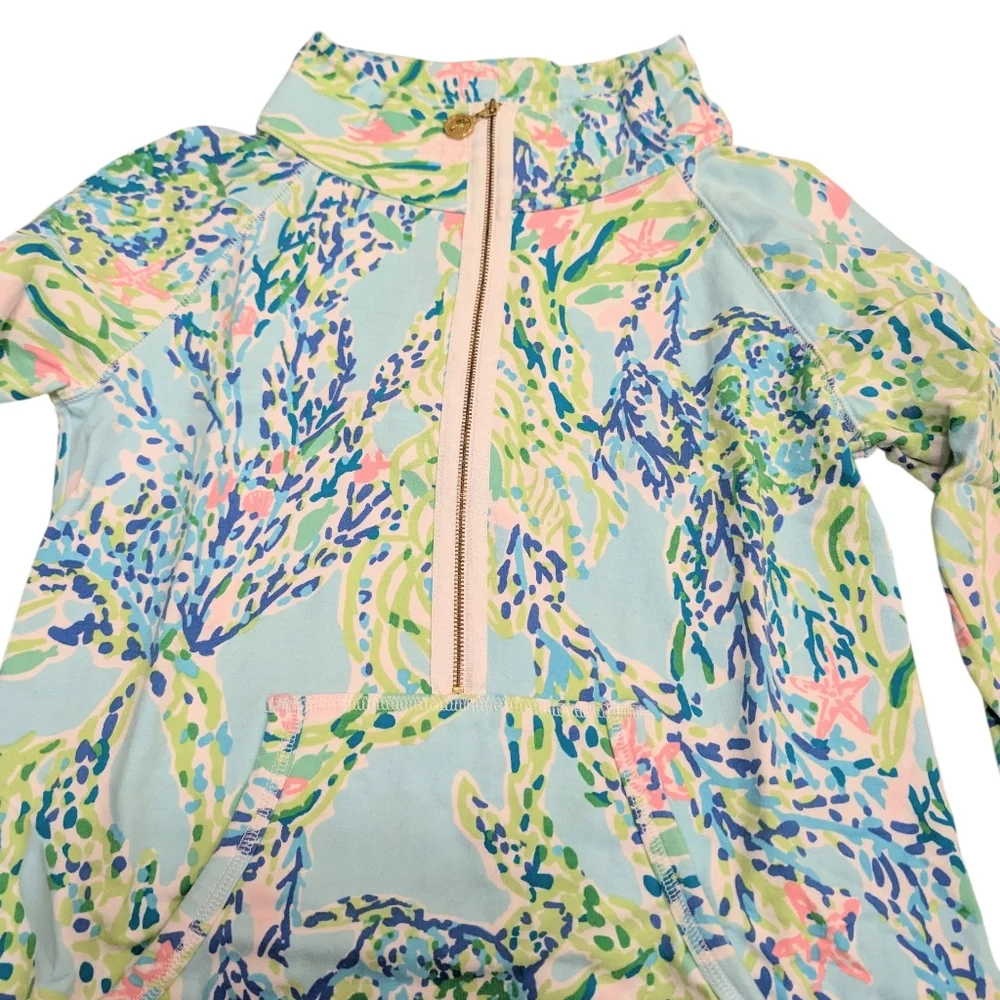 Lilly Pulitzer Skipper Popover Sky Blue Blue Heaven Size Small 🩷🩵💚 - Picture 2 of 11